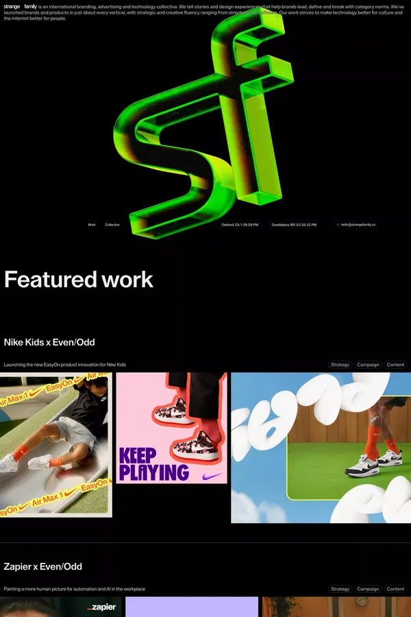 Strange Family - Portfolio design inspiration