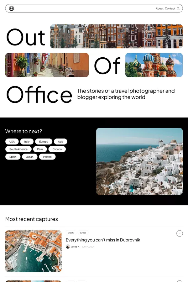 Sightseer - Webflow Travel Photography Website Template