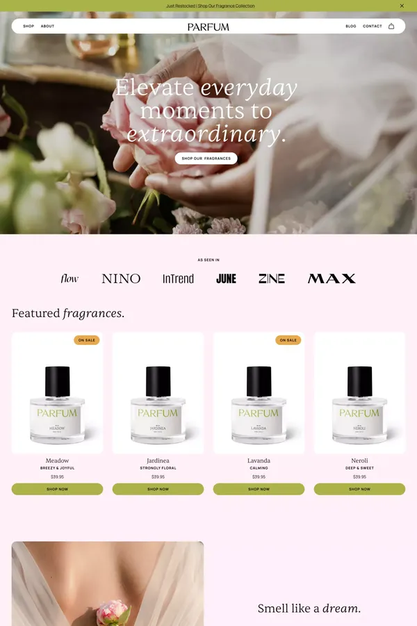Parfum - Webflow E-Commerce Website Template
