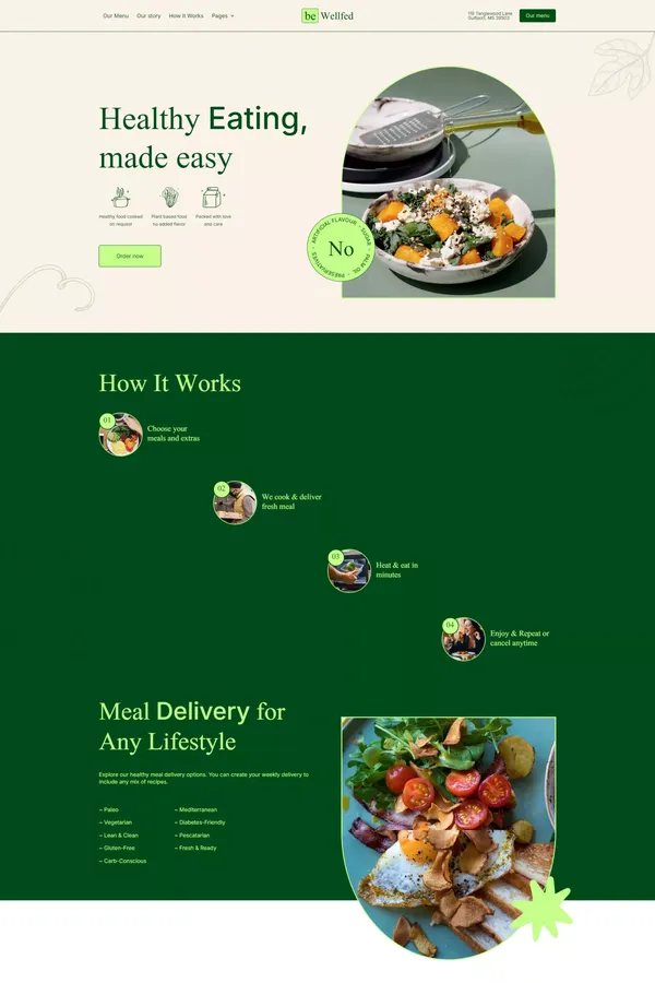 beWellfed - Webflow Ecommerce website template