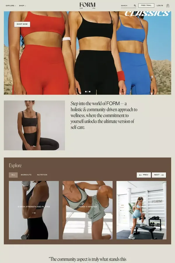 FORM - Ecommerce design inspiration