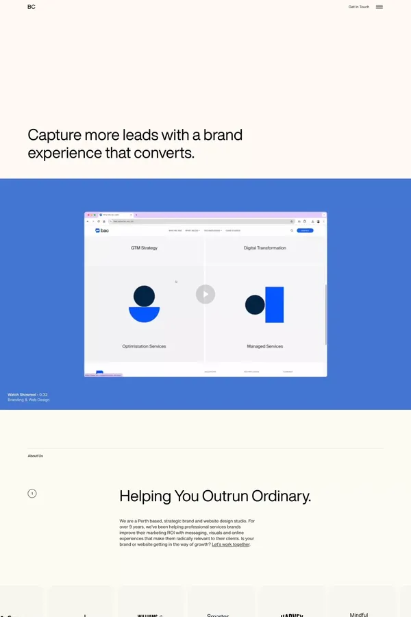 Branding Agency Perth | BC - Portfolio design inspiration