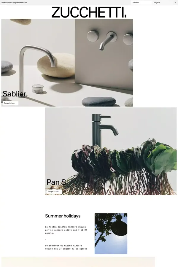 Zucchetti  Design - Landing design inspiration
