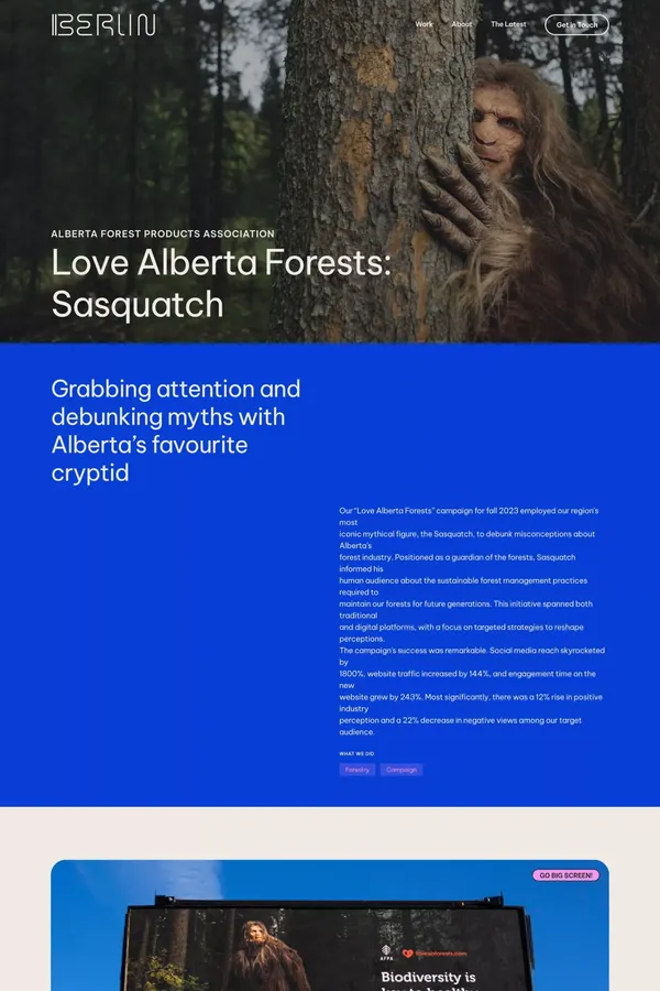 Berlin Case Study – Love Alberta Forests: Sasquatch - Case Study design inspiration