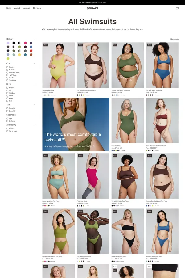 Youswim | Swimwear Designed for the Body You're In - Product listing design inspiration