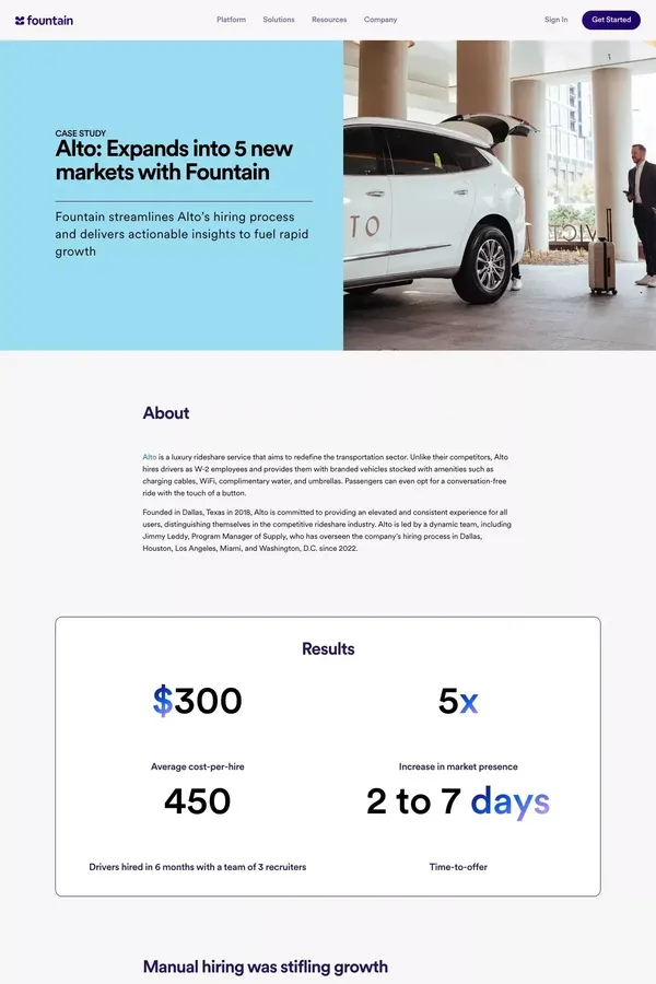 Alto: Expands into 5 new markets with Fountain - Fountain - About Us  design inspiration