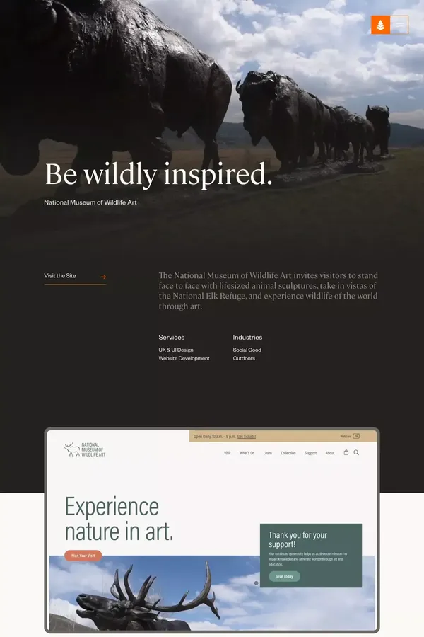 National Museum of Wildlife Art - TMBR Creative Agency - Case Study design inspiration