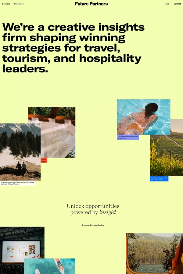 Tourism research bringing opportunity powered by insight | Future Partners - Portfolio design inspiration