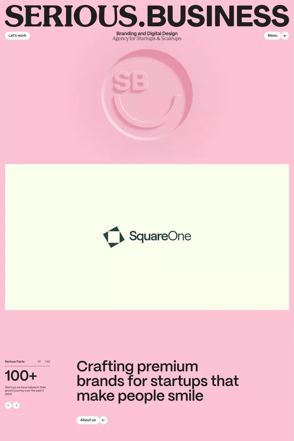 Premium Branding for Serious Startups | SERIOUS.BUSINESS - Portfolio design inspiration