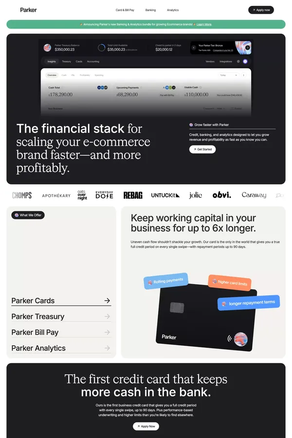 Parker - Landing design inspiration