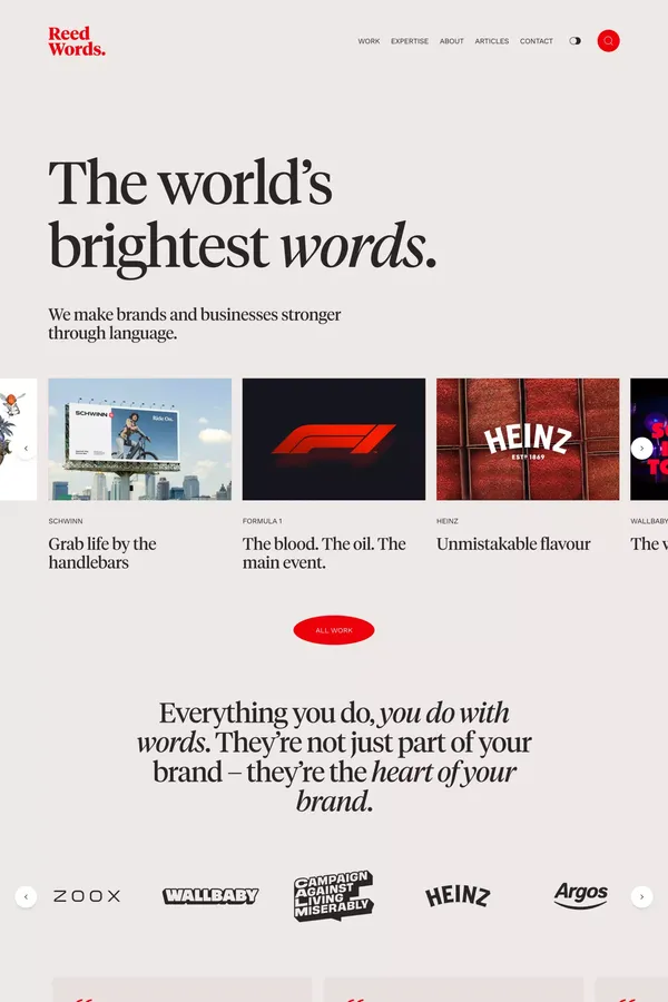 Reed Words - Portfolio design inspiration