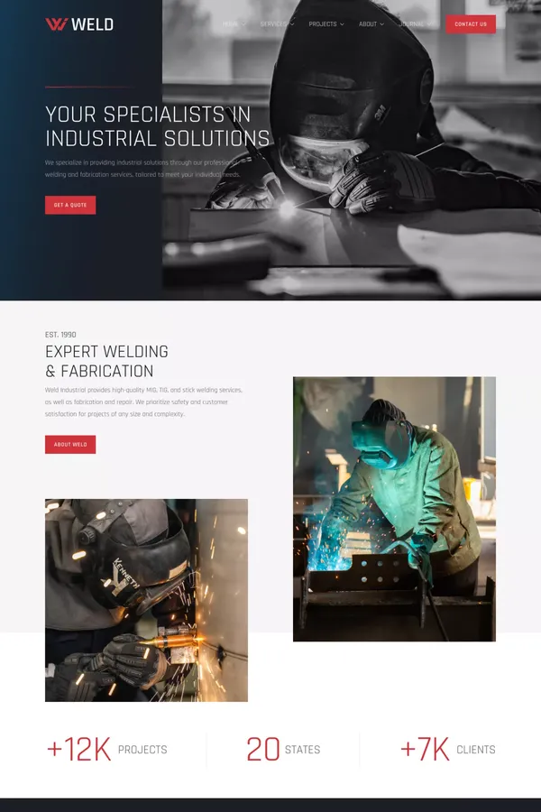 Weld Website Page Template for Webflow