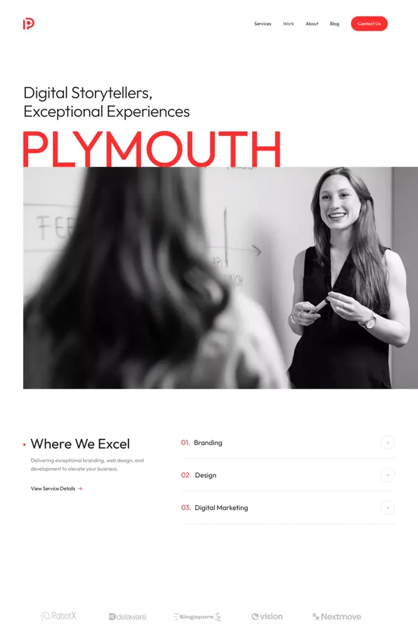 Plymouth Website Page Template for Webflow