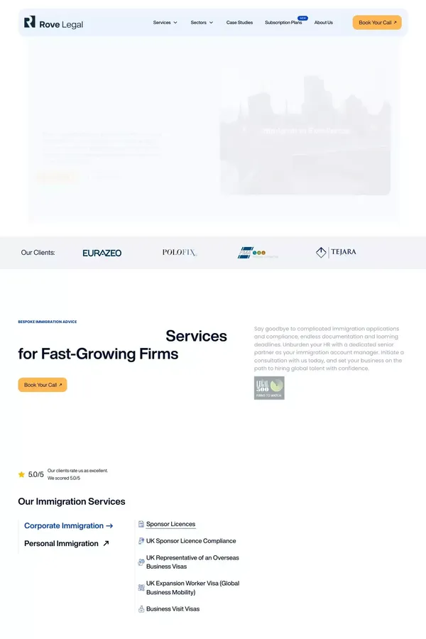 Immigration Lawyers & Solicitors in London: Rove Legal - website design inspiration
