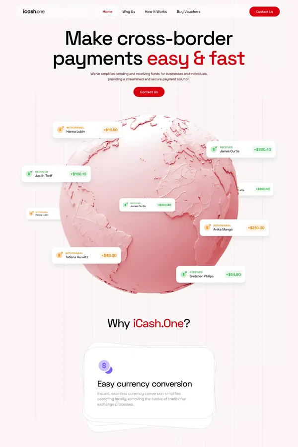 iCash.one - Landing design inspiration