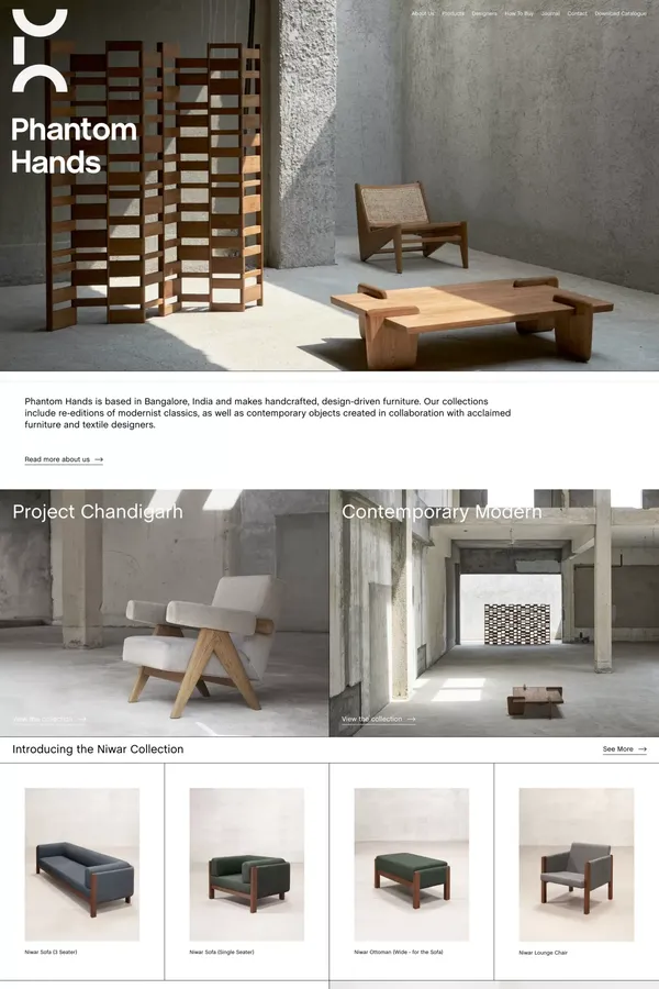 Phantom Hands: Indian Modern Furniture - Landing design inspiration