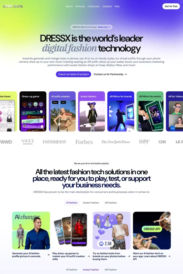 DRESSX.com - The worldâs leader in AI, AR, and avatar fashion technologies.