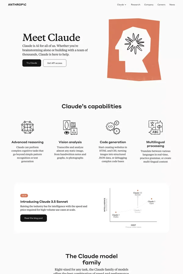 Meet Claude \ Anthropic - Landing design inspiration