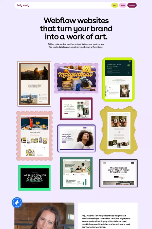 Holy Moly – Web Design and Webflow Development - Portfolio design inspiration