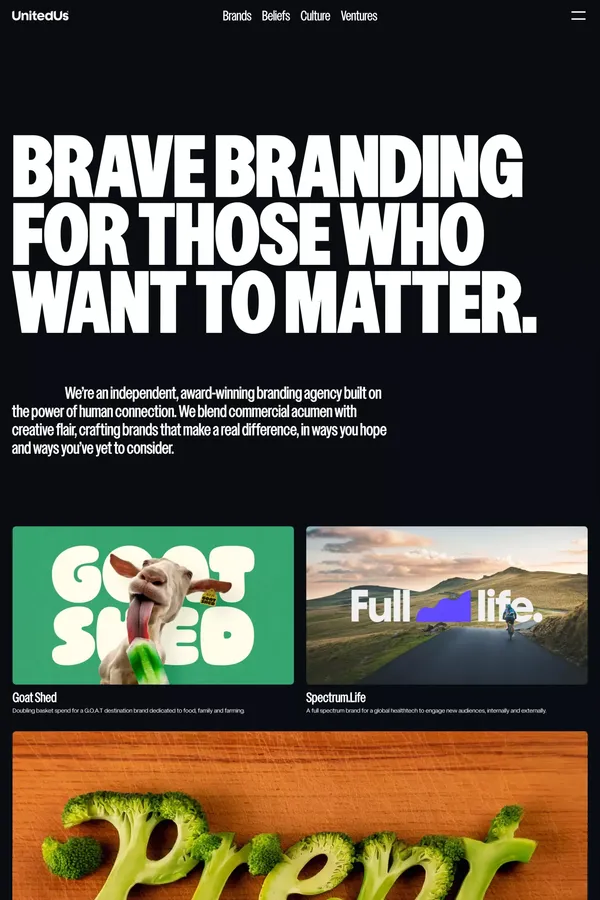UnitedUs + Brands That Unite People, Purpose and Potential - Portfolio design inspiration