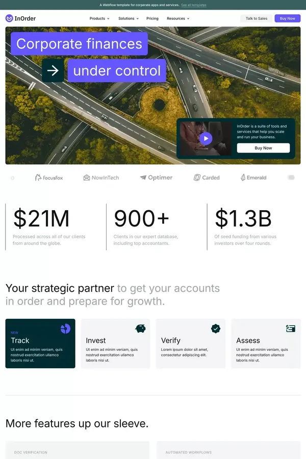 InOrder - Webflow HTML website template - Template design inspiration