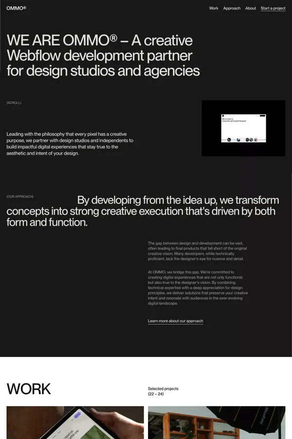 OMMO® – Webflow Development Studio - Portfolio design inspiration