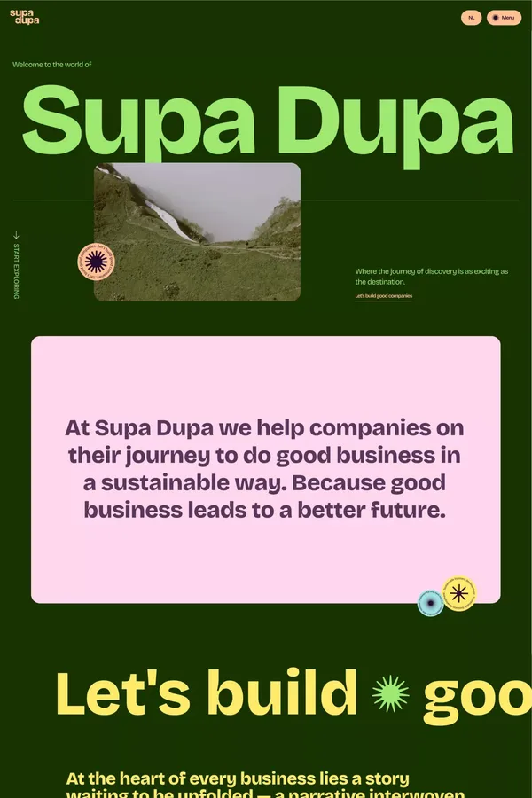 SupaDupa - Let's build good companies! - Landing design inspiration