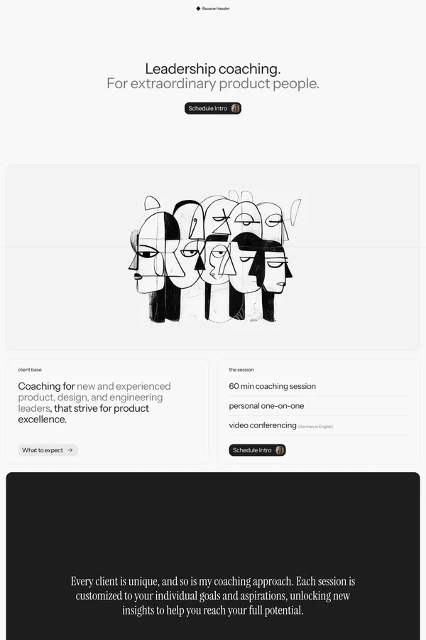 Roxane Hassler / Product Leadership Coaching - Landing design inspiration