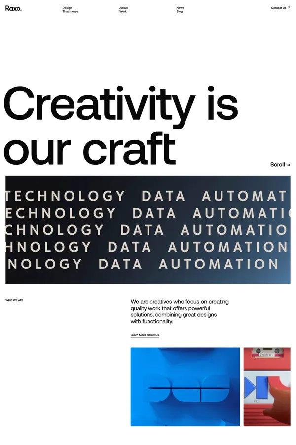 Raxo | Creative, design, data-driven agency in New York City - Portfolio design inspiration