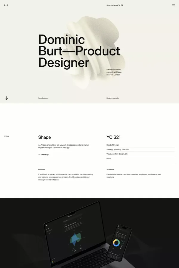 Dominic Burt - Product Design Portfolio - Portfolio design inspiration