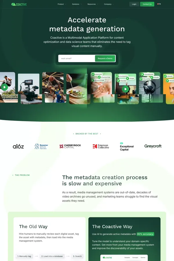 Coactive | Unleash Image and Video Data - Landing design inspiration