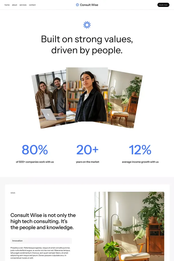 About A | Consult Wise - Webflow Ecommerce website template - Template design inspiration