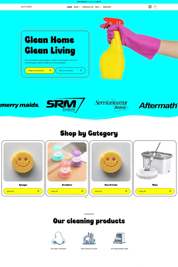 Home - Premade Cleaning Service Website
