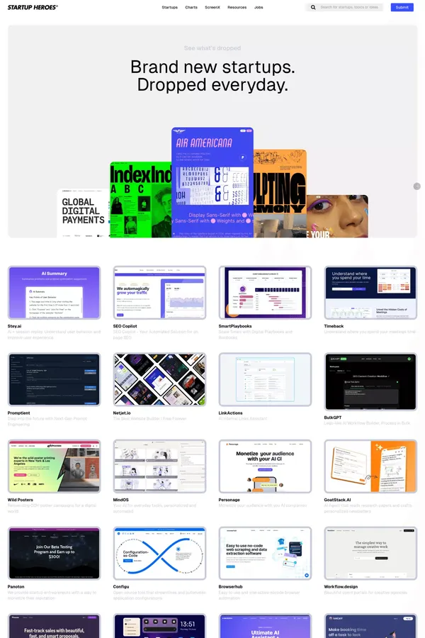 Startup Heroes® | The startup directory for future unicorns... - Product listing design inspiration