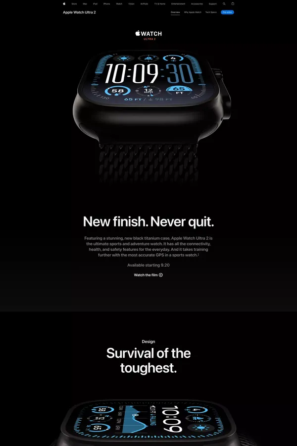 Apple Watch Ultra 2 - Apple - Landing design inspiration