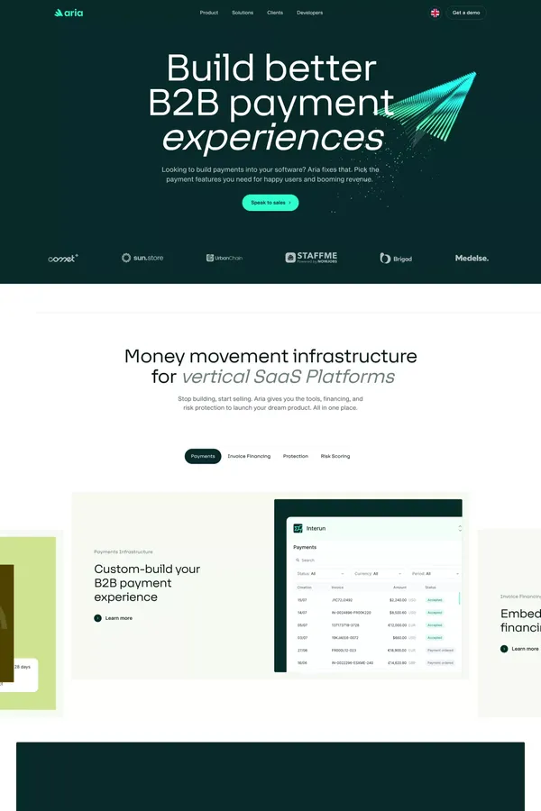 Aria – Build better B2B payment experiences