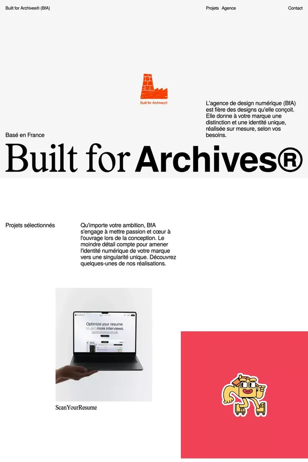 Built for Archives - Agence Digitale Créative - Portfolio design inspiration