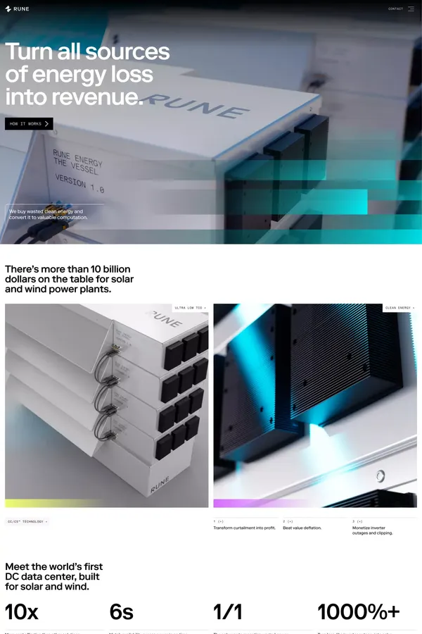 Rune — Energy for the next tomorrow. - Landing design inspiration