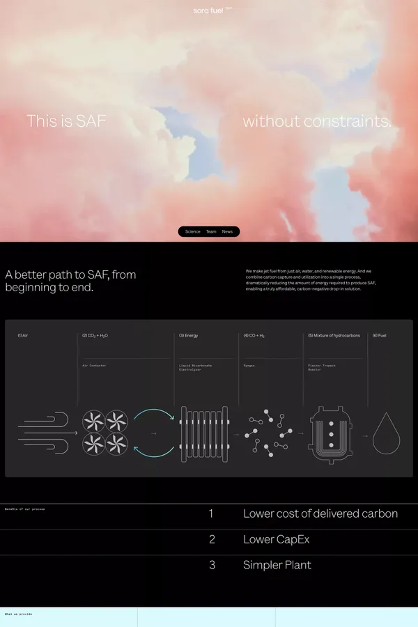Sora Fuel - Landing design inspiration