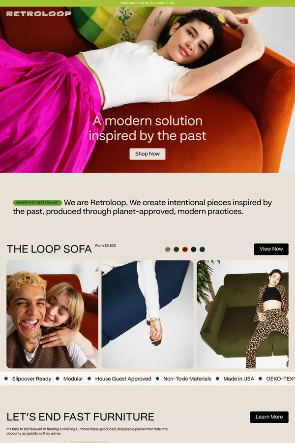 Retroloop - Ecommerce design inspiration