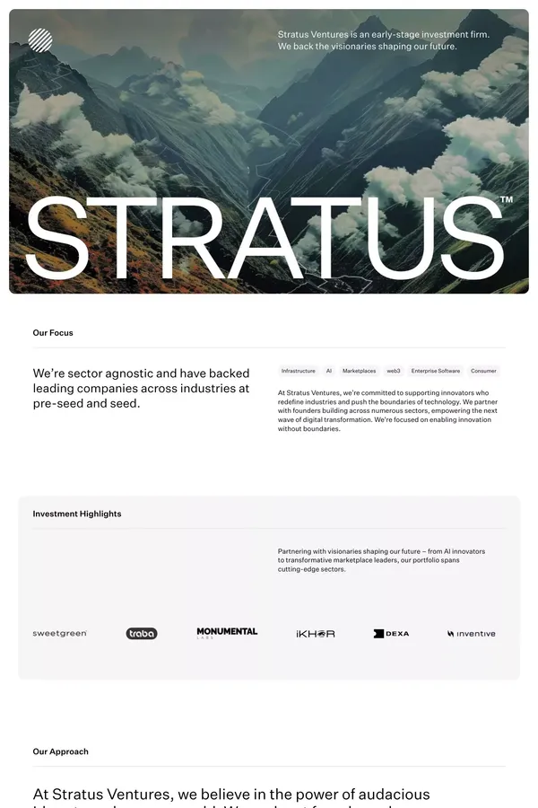 Stratus Ventures – Venture Capital Firm - Landing design inspiration