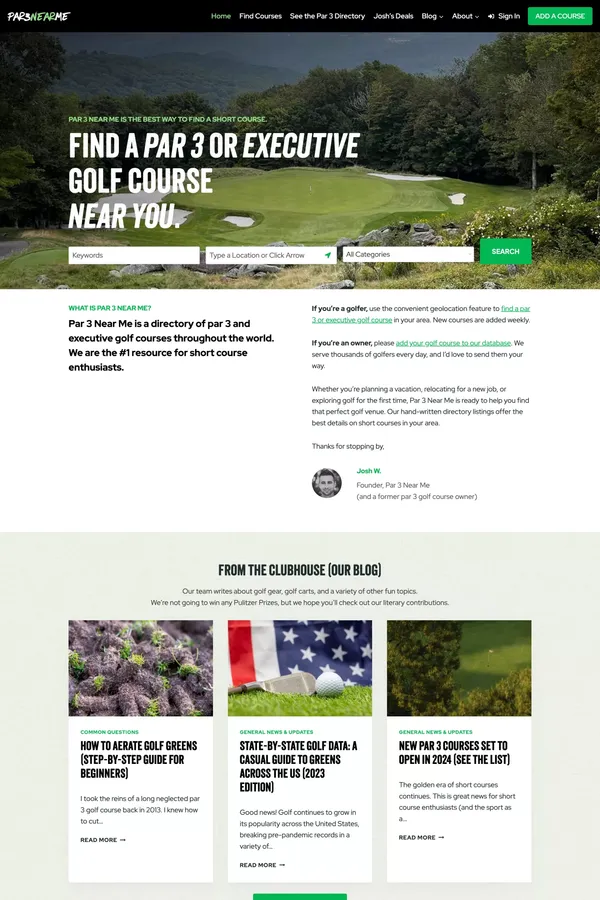 Par 3 Near Me | Find a Par 3 Golf Course Near You