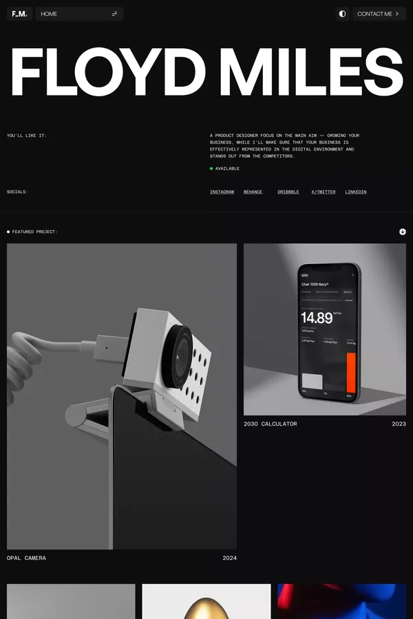 F_M Designer - Portfolio Template | Framer - Template design inspiration
