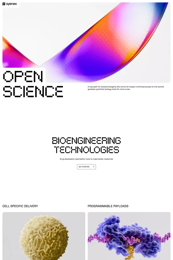 Syenex - Landing design inspiration