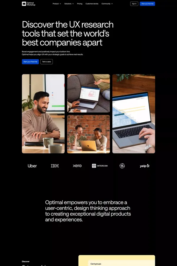 UX Research & Design Testing Platform | Optimal Workshop - Landing design inspiration