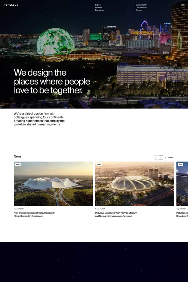 Global Architectural Design – Stadiums, Arenas, Events | Populous - Portfolio design inspiration