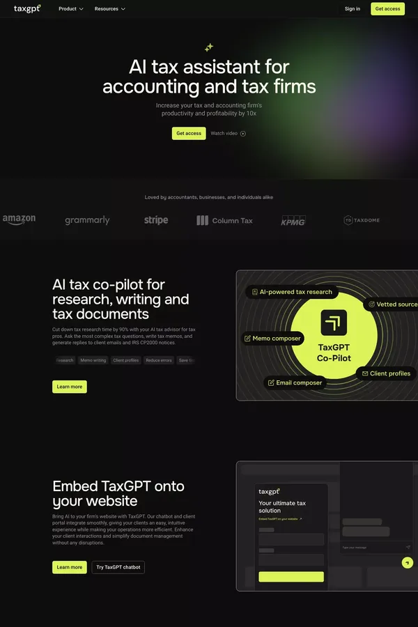 Your AI Tax Assistant | TaxGPT - Landing design inspiration