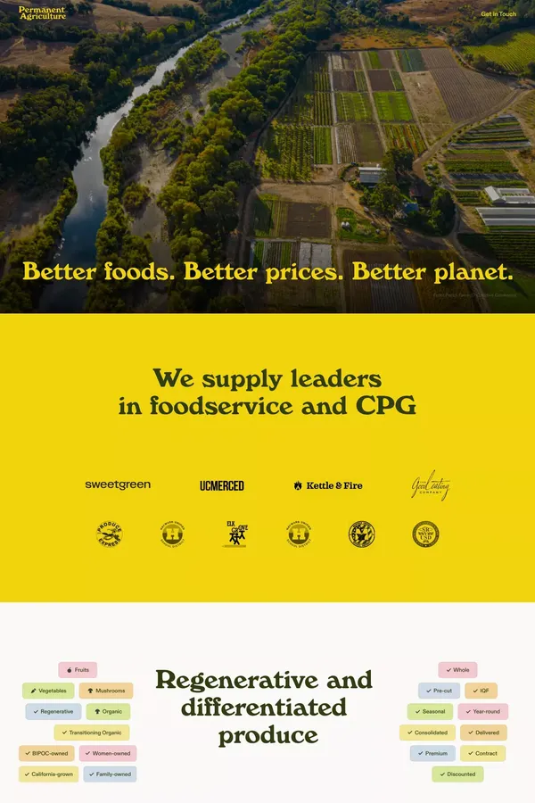 Permanent Agriculture - Landing design inspiration