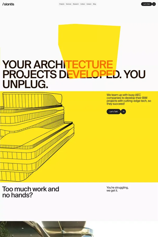 /slantis: Your Architecture Projects Developed. You unplug. - Portfolio design inspiration