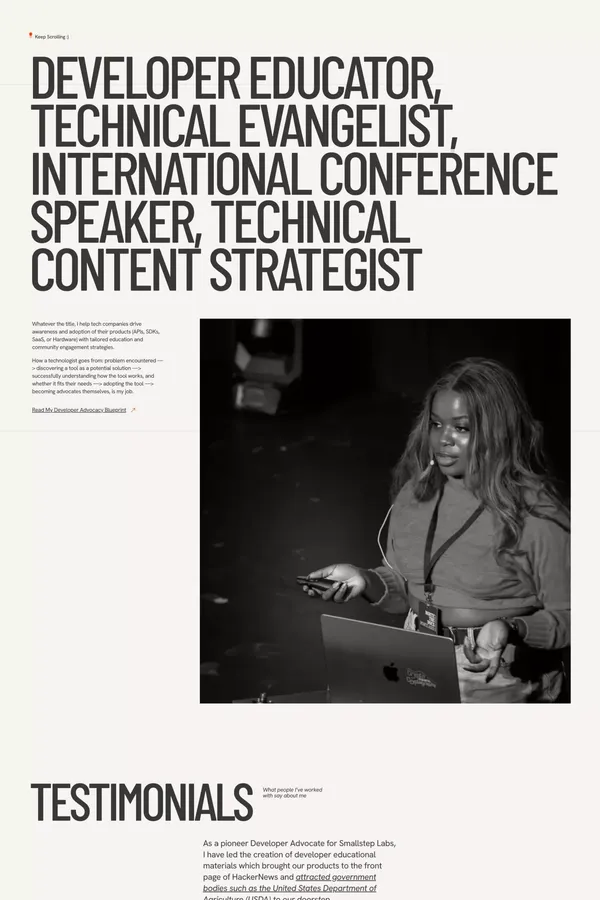 Linda Ikechukwu - Portfolio design inspiration